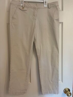 Talbots Women's Cropped Chino in Light Beige